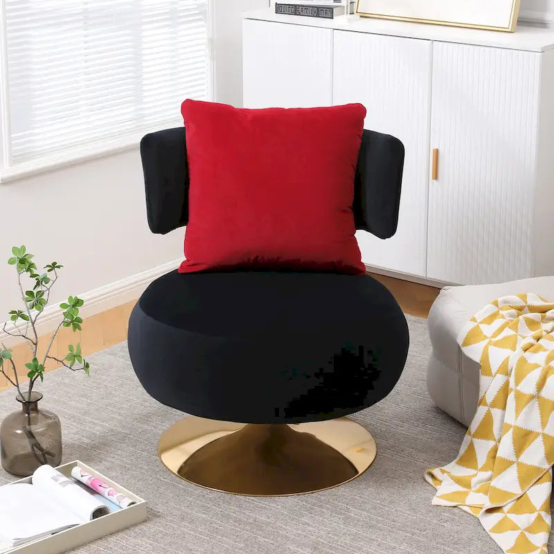 Round Barrel Chair with Fabric and Swivel Design 5