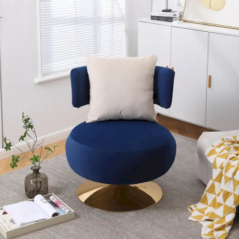 Round Barrel Chair with Fabric and Swivel Design 7