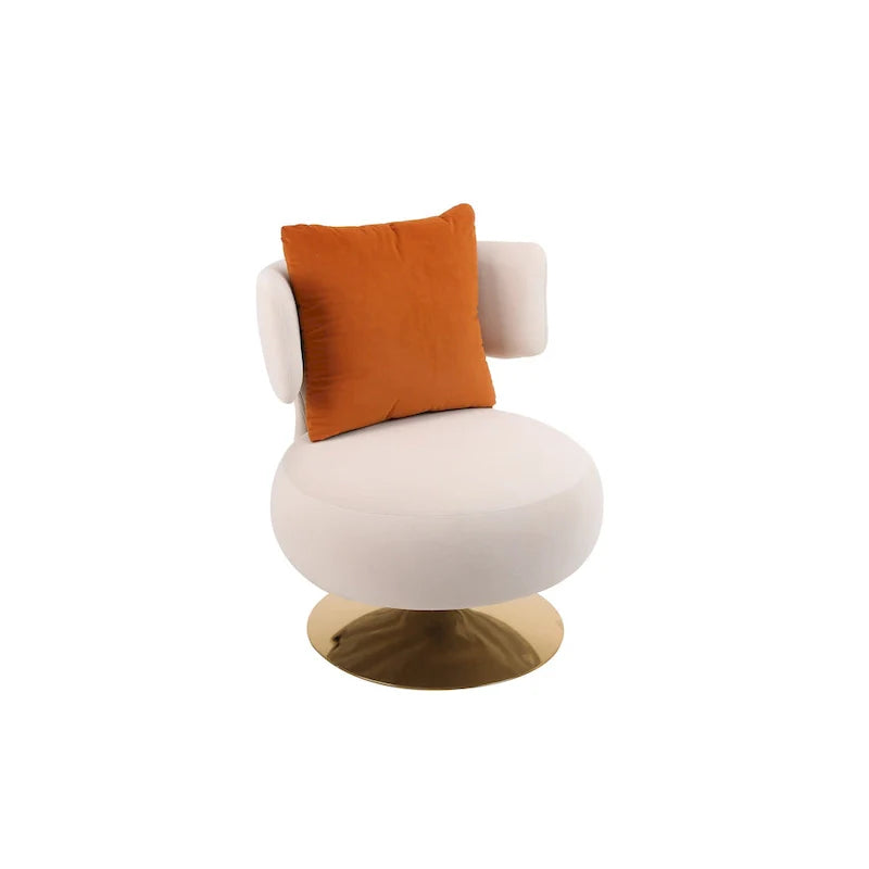 Round Barrel Chair with Fabric and Swivel Design 9