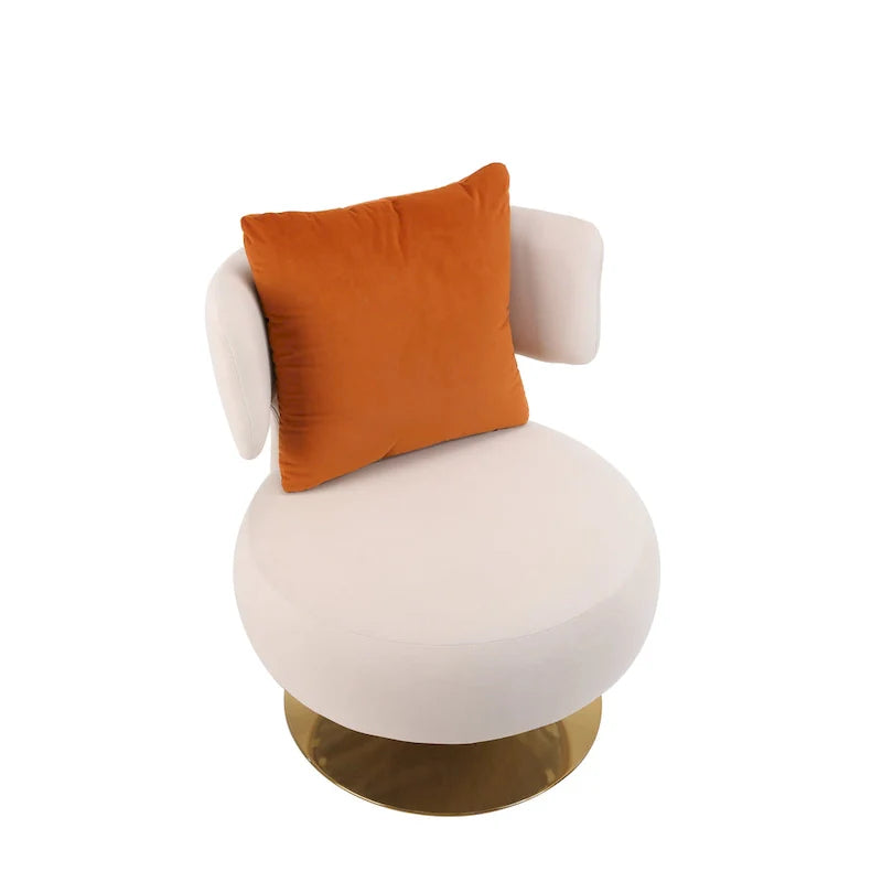 Round Barrel Chair with Fabric and Swivel Design 10