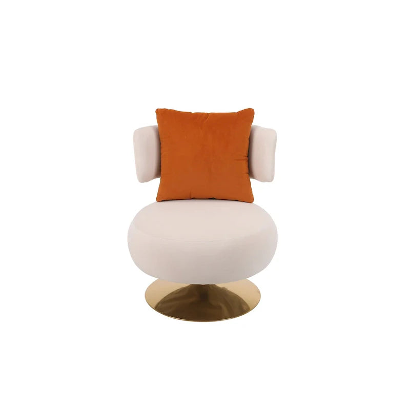 Round Barrel Chair with Fabric and Swivel Design 11