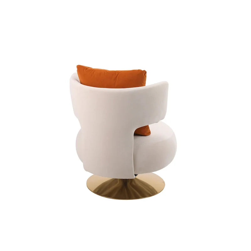 Round Barrel Chair with Fabric and Swivel Design 12