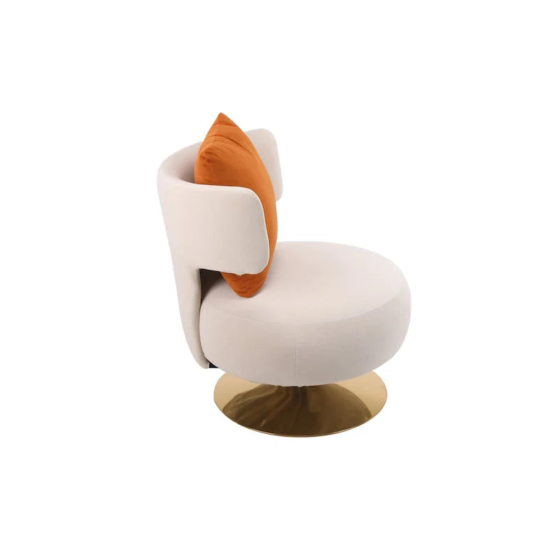 Round Barrel Chair with Fabric and Swivel Design 13
