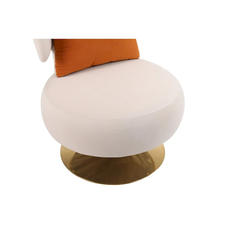 Round Barrel Chair with Fabric and Swivel Design 14