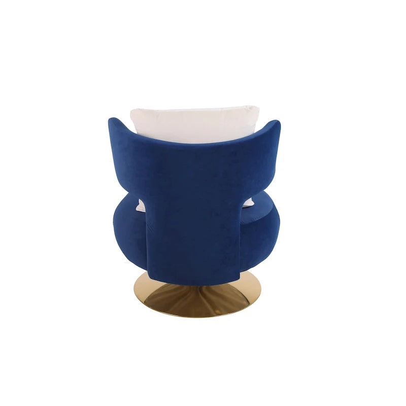Round Barrel Chair with Fabric and Swivel Design 20