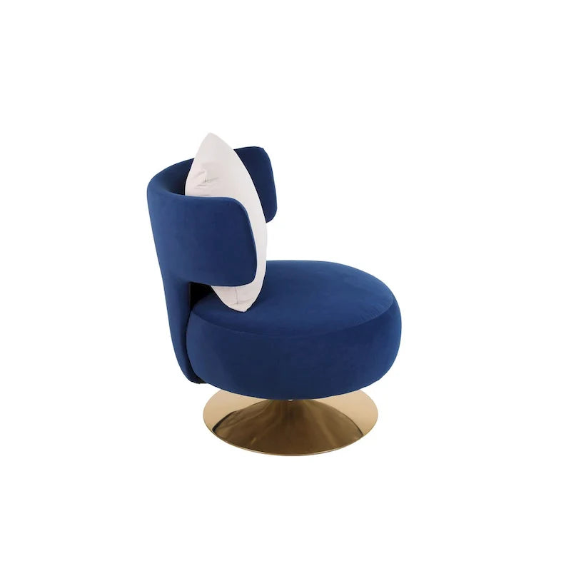 Round Barrel Chair with Fabric and Swivel Design 21