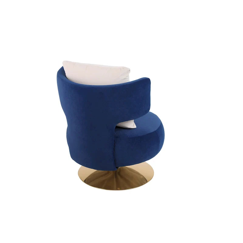 Round Barrel Chair with Fabric and Swivel Design 22