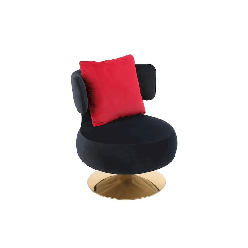 Round Barrel Chair with Fabric and Swivel Design 26