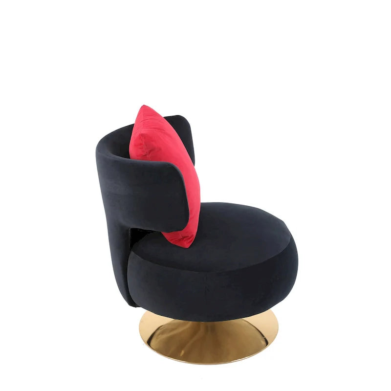 Round Barrel Chair with Fabric and Swivel Design 28