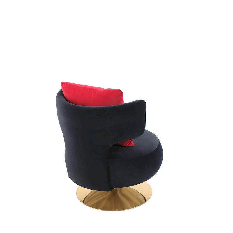 Round Barrel Chair with Fabric and Swivel Design 30