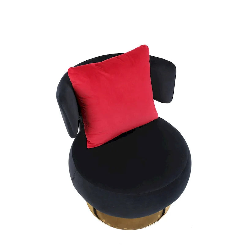 Round Barrel Chair with Fabric and Swivel Design 31
