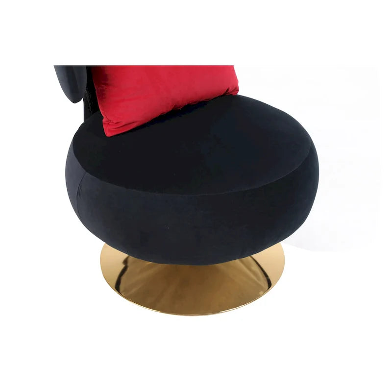 Round Barrel Chair with Fabric and Swivel Design 32