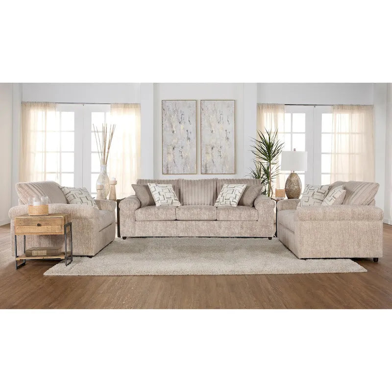 Roundhill Furniture Nason Wide Wale Corduroy Sofa, Loveseat, and Cuddle Chair Collection 24