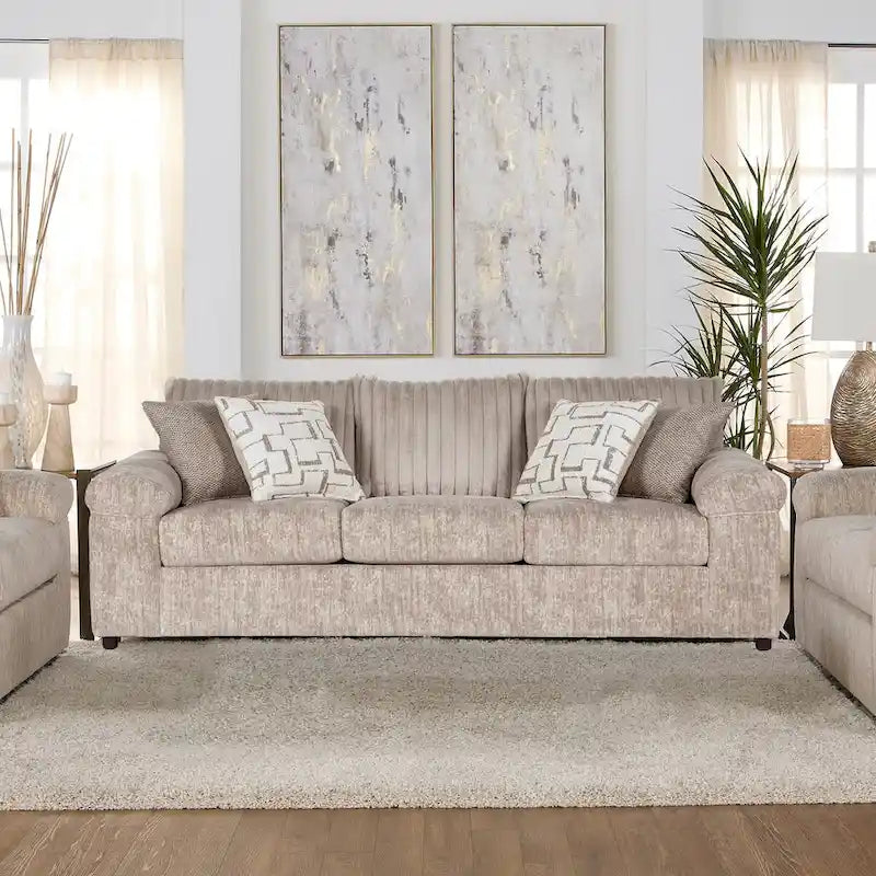 Roundhill Furniture Nason Wide Wale Corduroy Sofa, Loveseat, and Cuddle Chair Collection 2