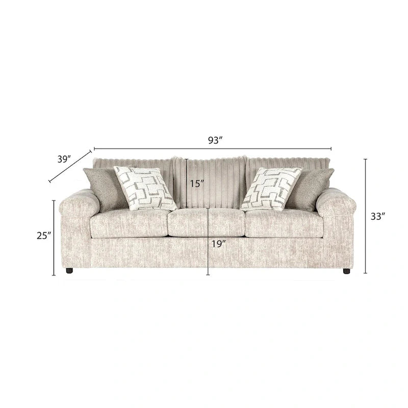 Roundhill Furniture Nason Wide Wale Corduroy Sofa, Loveseat, and Cuddle Chair Collection 10