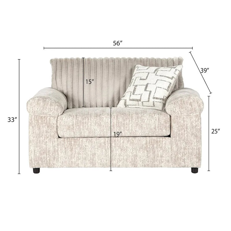 Roundhill Furniture Nason Wide Wale Corduroy Sofa, Loveseat, and Cuddle Chair Collection 12