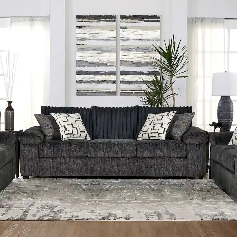 Roundhill Furniture Nason Wide Wale Corduroy Sofa, Loveseat, and Cuddle Chair Collection 14