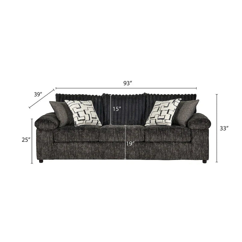 Roundhill Furniture Nason Wide Wale Corduroy Sofa, Loveseat, and Cuddle Chair Collection 20