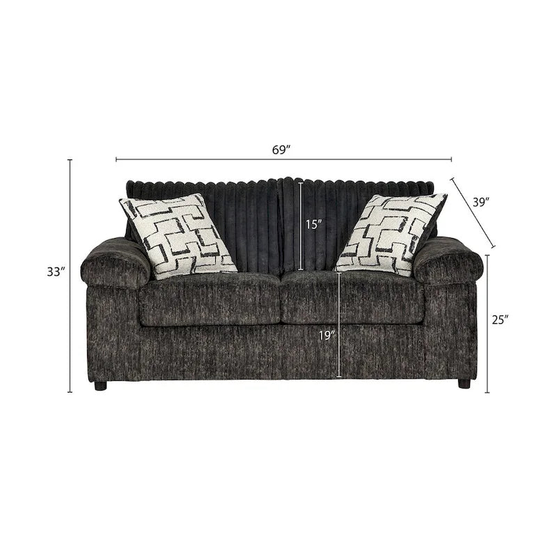 Roundhill Furniture Nason Wide Wale Corduroy Sofa, Loveseat, and Cuddle Chair Collection 21