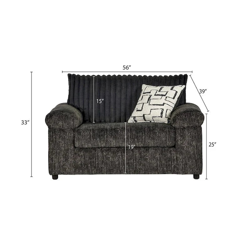 Roundhill Furniture Nason Wide Wale Corduroy Sofa, Loveseat, and Cuddle Chair Collection 22