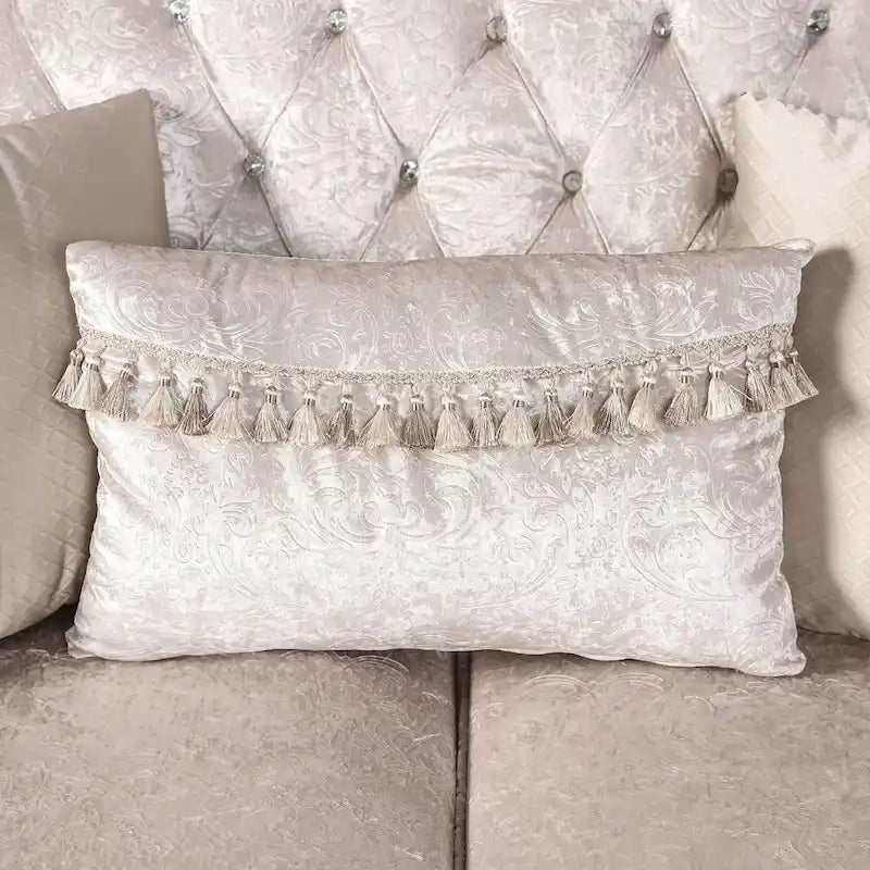 Clarissa Traditional Sofa Set by Furniture of America - Featuring Button Tufted Back and Accent Pillows 4