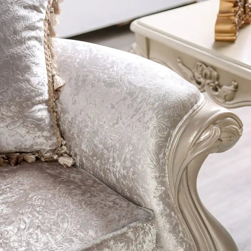 Clarissa Traditional Sofa Set by Furniture of America - Featuring Button Tufted Back and Accent Pillows 5