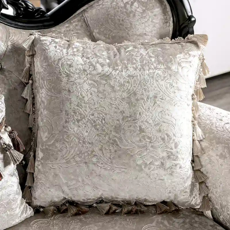 Clarissa Traditional Sofa Set by Furniture of America - Featuring Button Tufted Back and Accent Pillows 11
