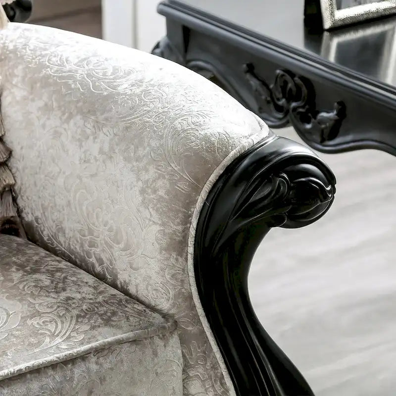Clarissa Traditional Sofa Set by Furniture of America - Featuring Button Tufted Back and Accent Pillows 13