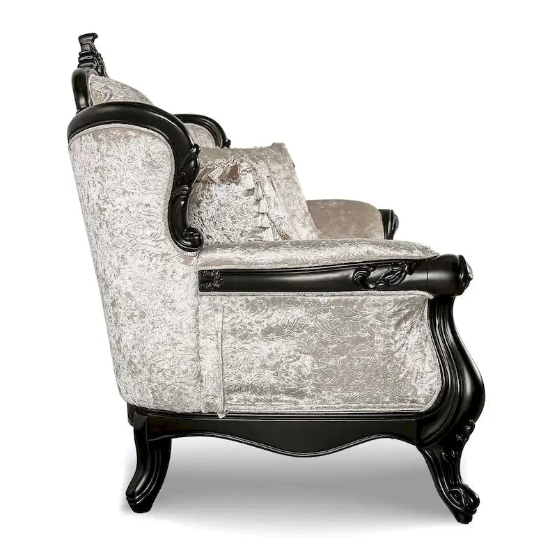 Clarissa Traditional Sofa Set by Furniture of America - Featuring Button Tufted Back and Accent Pillows 17