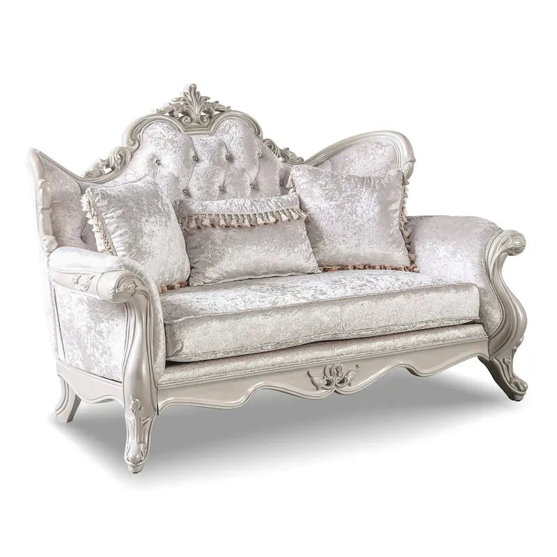 Clarissa Traditional Sofa Set by Furniture of America - Featuring Button Tufted Back and Accent Pillows 23