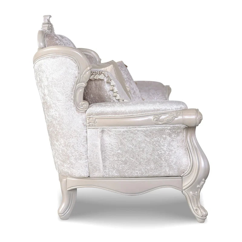 Clarissa Traditional Sofa Set by Furniture of America - Featuring Button Tufted Back and Accent Pillows 25