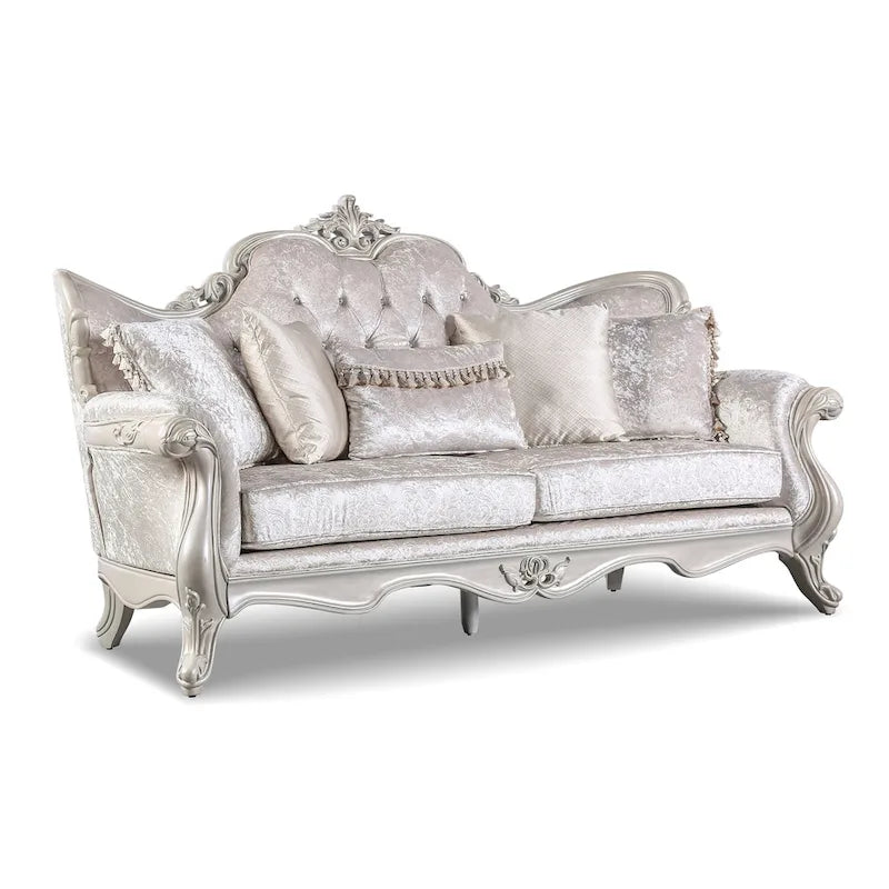 Clarissa Traditional Sofa Set by Furniture of America - Featuring Button Tufted Back and Accent Pillows 26