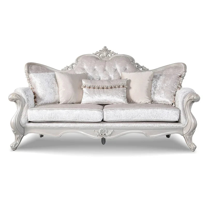 Clarissa Traditional Sofa Set by Furniture of America - Featuring Button Tufted Back and Accent Pillows 27
