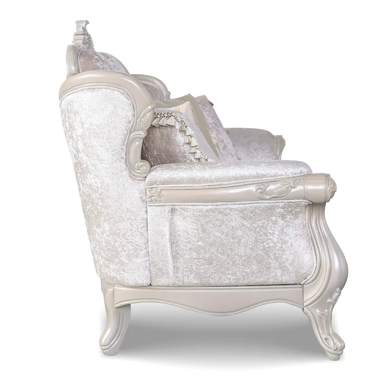 Clarissa Traditional Sofa Set by Furniture of America - Featuring Button Tufted Back and Accent Pillows 28