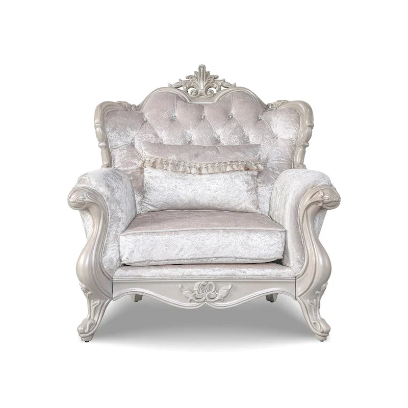 Clarissa Traditional Sofa Set by Furniture of America - Featuring Button Tufted Back and Accent Pillows 31