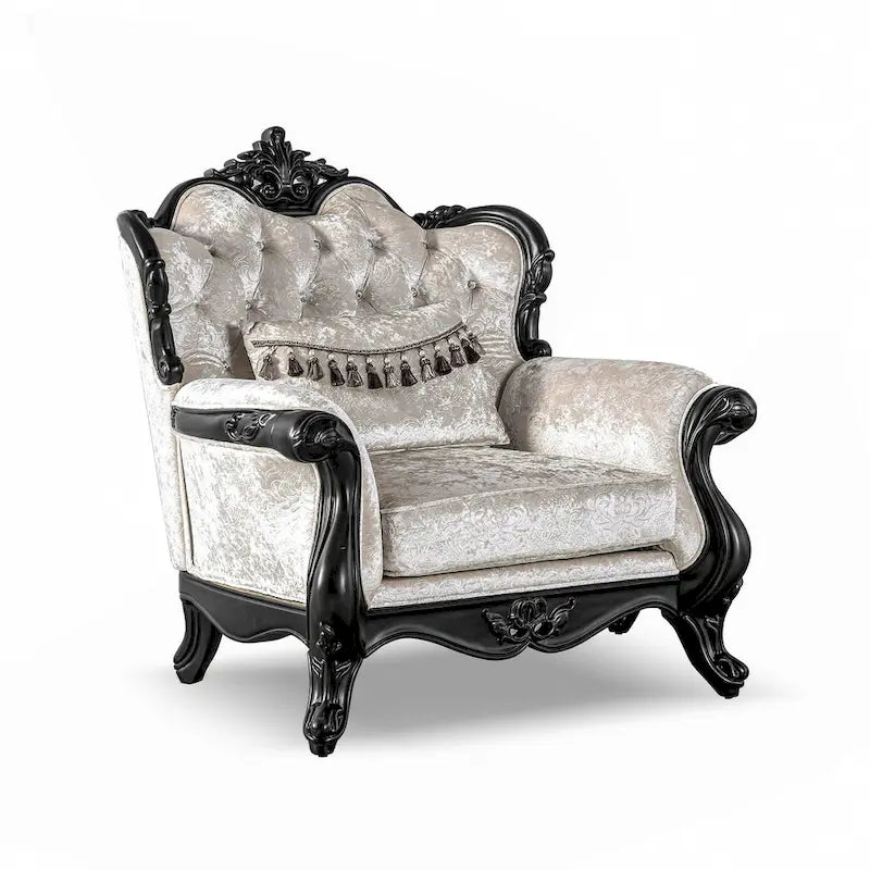 Clarissa Traditional Sofa Set by Furniture of America - Featuring Button Tufted Back and Accent Pillows 34