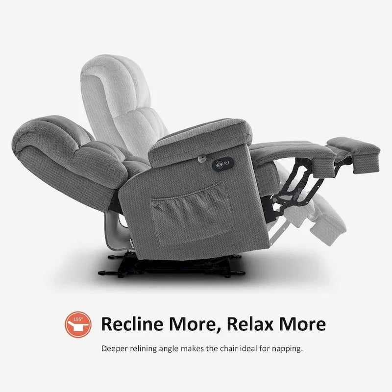 MCombo Heated Massage Electric Recliner Chair for Living Room - Fabric R6233 8
