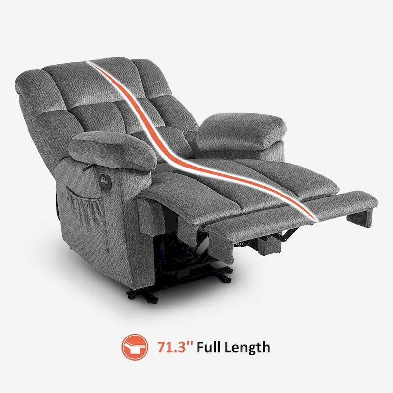 MCombo Heated Massage Electric Recliner Chair for Living Room - Fabric R6233 9
