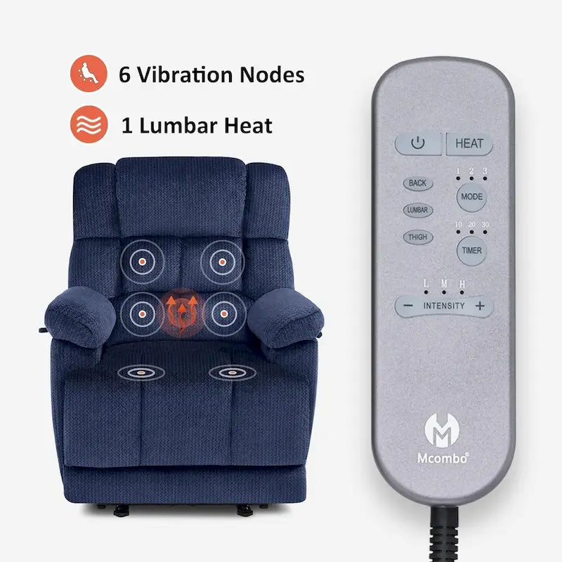MCombo Heated Massage Electric Recliner Chair for Living Room - Fabric R6233 14