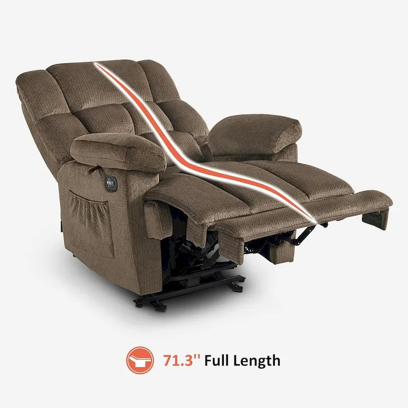 MCombo Heated Massage Electric Recliner Chair for Living Room - Fabric R6233 22