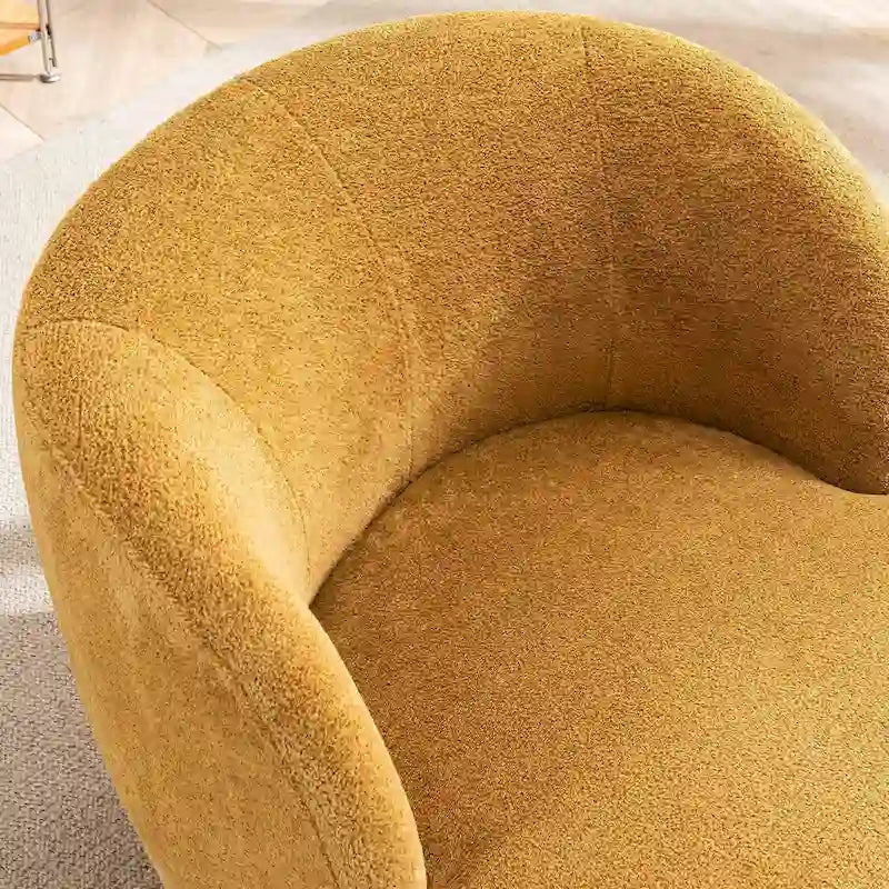 Modern Swivel Barrel Chair with 360-Degree Rotation - Single Fabric Accent Chair 20