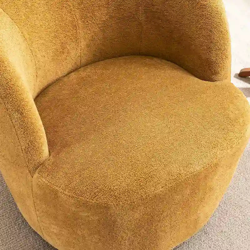 Modern Swivel Barrel Chair with 360-Degree Rotation - Single Fabric Accent Chair 21