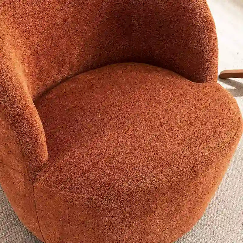 Modern Swivel Barrel Chair with 360-Degree Rotation - Single Fabric Accent Chair 28