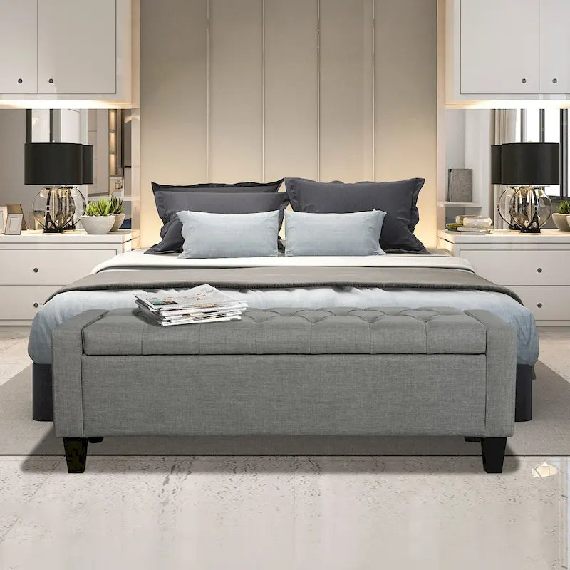 Porthos Home Wren Upholstered Button-Tufted Storage Bench 2