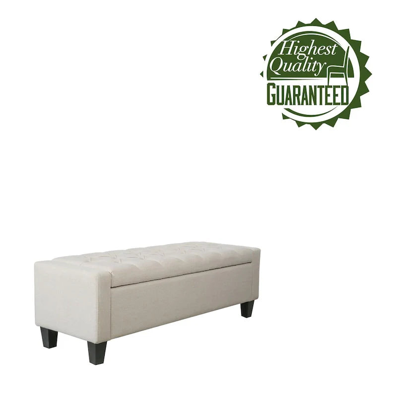 Porthos Home Wren Upholstered Button-Tufted Storage Bench 9