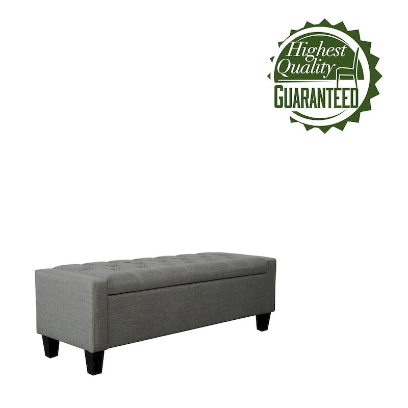 Porthos Home Wren Upholstered Button-Tufted Storage Bench 15