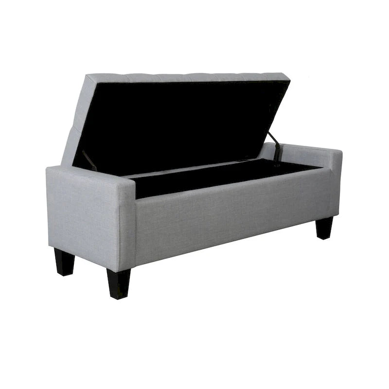 Porthos Home Wren Upholstered Button-Tufted Storage Bench 17