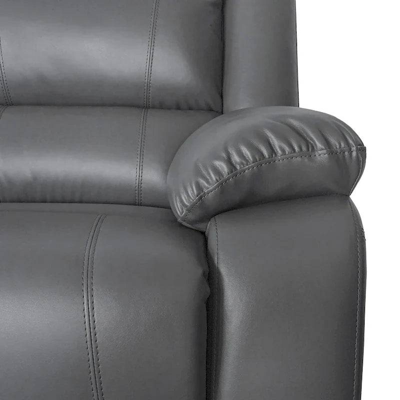 2-Piece Classic Faux Leather Reclining Sofa Set with Console and Cup Holders for Living Room 21