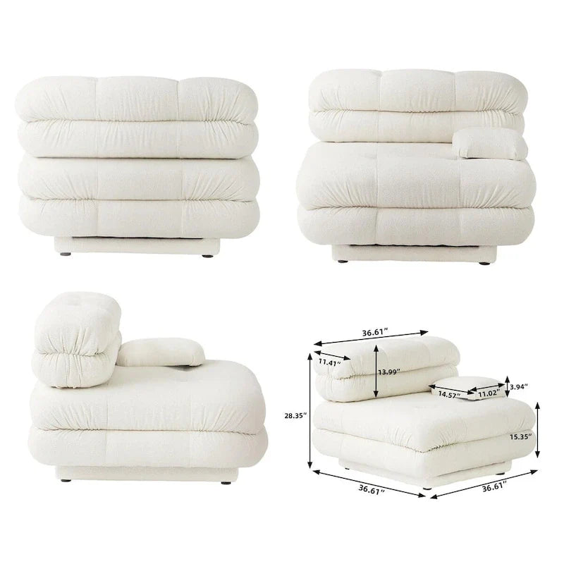 146-Inch U-Shaped Luxury Modular Sectional Sofa - Modern 6-Seat Couch with Chaise Ottomans for Your Living Room 11