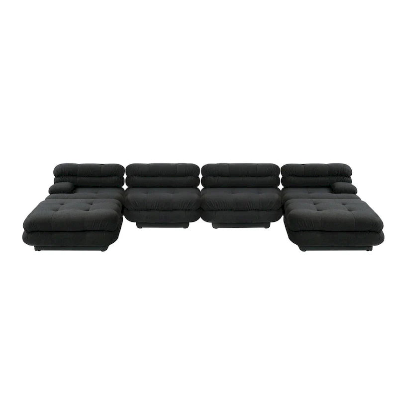 146-Inch U-Shaped Luxury Modular Sectional Sofa - Modern 6-Seat Couch with Chaise Ottomans for Your Living Room 13
